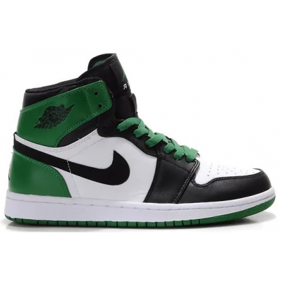 Nike Air Jordan 1 Retro Green\Black\White с мехом
