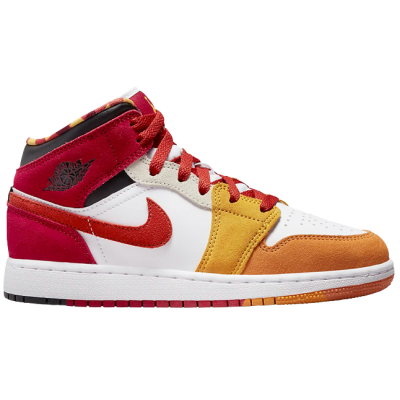 Nike Air Jordan 1 Mid SE красные с желтым